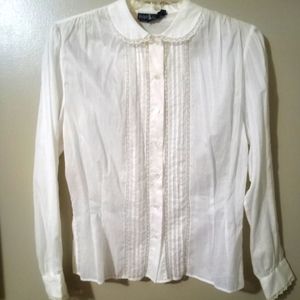 Ralph Lauren White Sheer Blouse